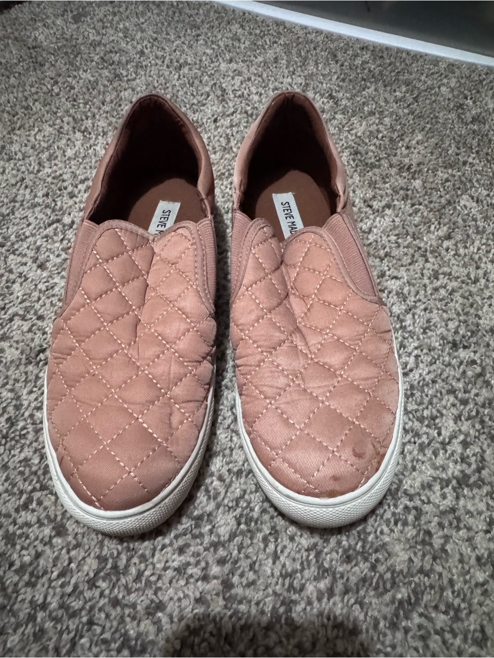 Steve Madden Quilted Slip-On Sneakers - Rose Blush